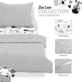 thumbnail image 1 of Evolur Zoo Love Collection 3pc Toddler Bed Set (Fitted Sheet, Comforter, Pillow Case) in Glacier Grey & Animal Print, 1 of 8