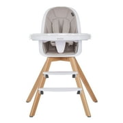 Evolur Zoodle 2 in 1 Baby High Chair in Light Grey, Easy to Clean, Adjustable and Removable Tray, Compact and Portable Convertible High Chair for Babies and Toddlers Light Gray