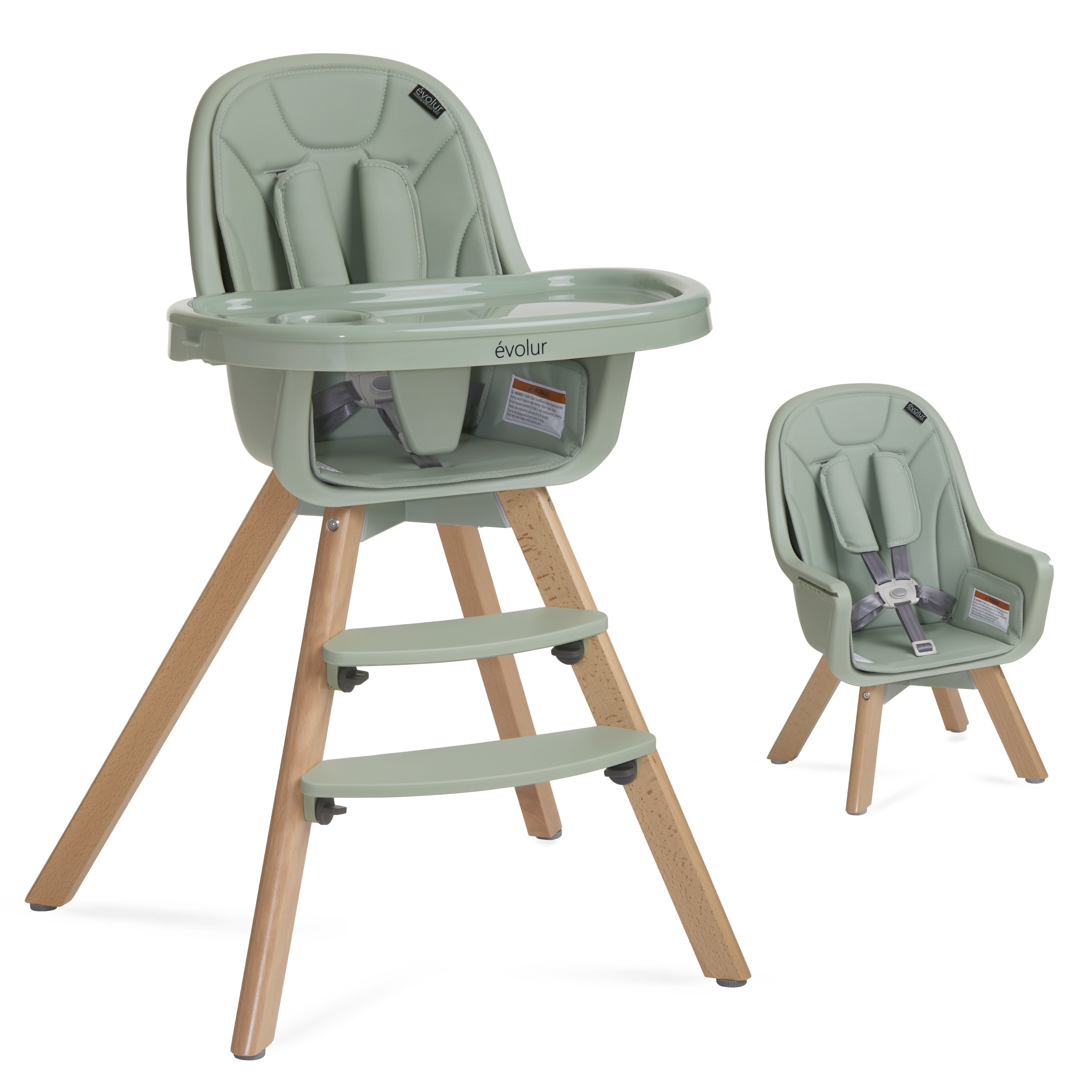 Evolur Zoodle 2-in-1 High Chair Booster Feeding Chair with Modern