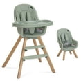 thumbnail interactive-video image 1 of Evolur Zoodle 2-in-1 High Chair Booster Feeding Chair with Modern Design, Sage Green, 1 of 22