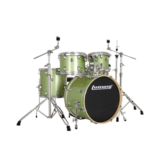 Ludwig Evolution 5-Piece Drum Set w/Hardware, 20" Kick, Mint Sparkle