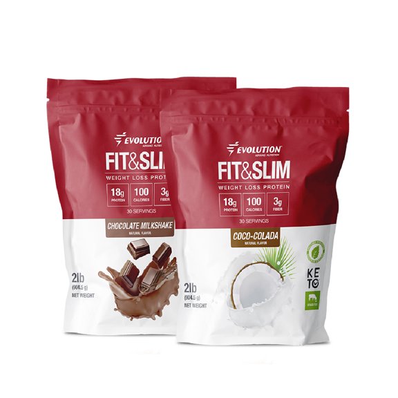 Evolution Advance Nutrition Fit & Slim Blend-Grass Fed Whey Protein with Glucomannan, Inulin Fiber, High Protein, High Fiber, Pure, Keto Approved, Non GMO, Stevia Sweetened2 Pack(Chocolate + Coconut)