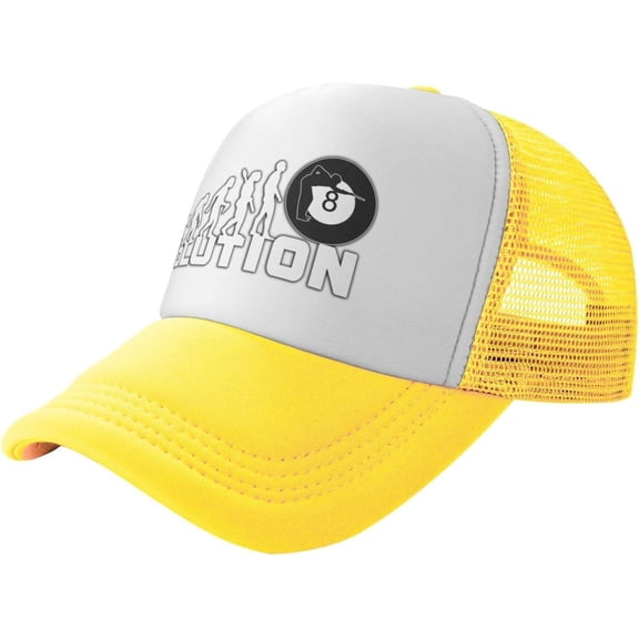 Evolution Billiards Hat Mesh Cap for Men Women, Adjustable Trucker Hat Baseball Cap