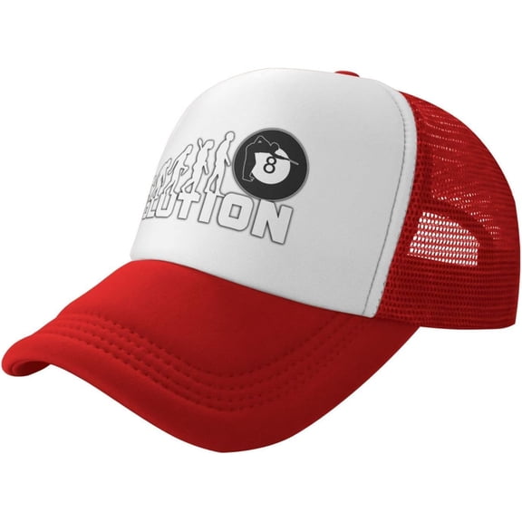 Evolution Billiards Hat Mesh Cap for Men Women, Adjustable Trucker Hat Baseball Cap