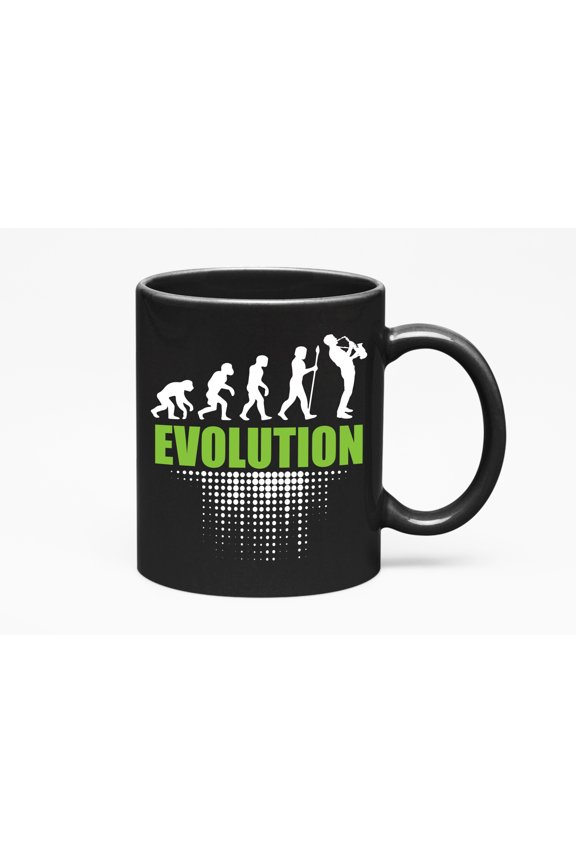 Evolution., Black 11oz Ceramic Mug