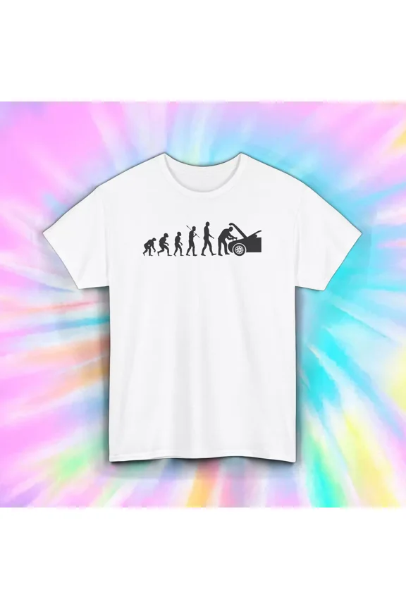 Evolution Car Mechanic T-Shirt Funny Auto Repair Grease Monkey Gift