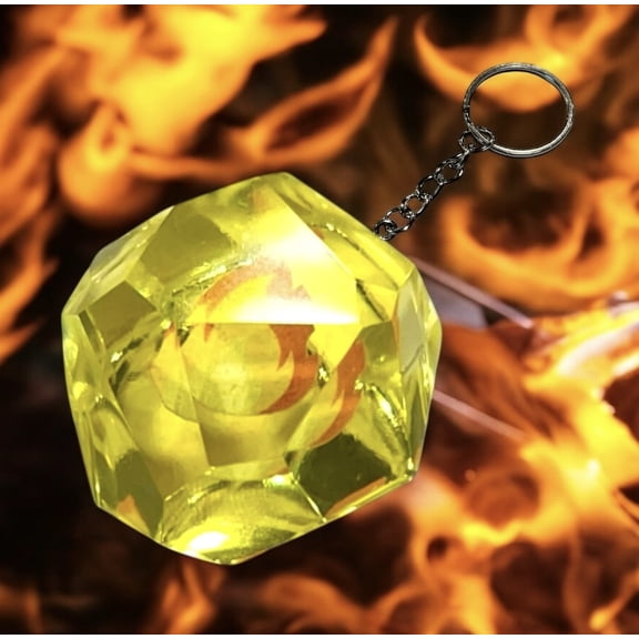 Evolution Fire Stone Keychain - TCG, Resin Prop, Custom Gift, Collectibles, Anime Fashion, Elemental