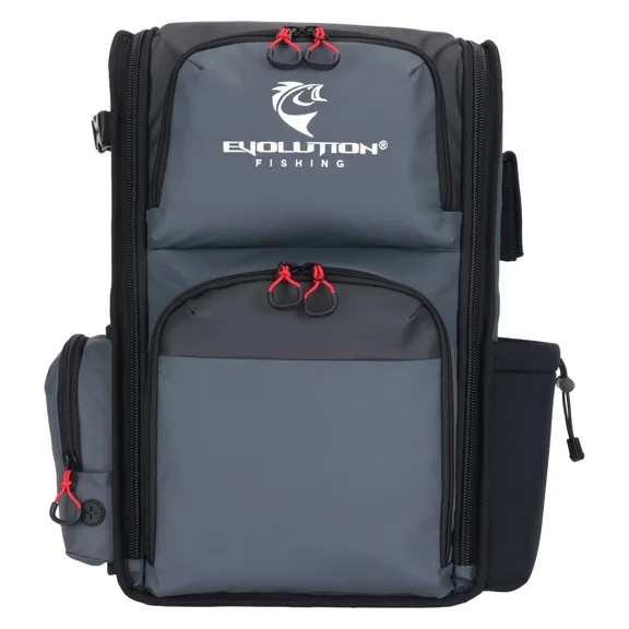Evolution Fishing Largemouth 3.0 3700 Tackle Backpack with 2 Trays, Gray