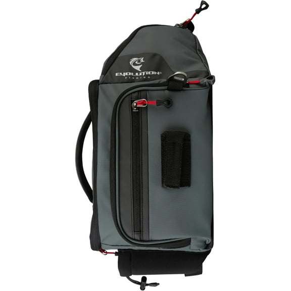 Evolution Fishing Largemouth 3.0 Sling Pack - Grey, 3600, Tackle Storage Shoulder Bag, Includes Deep Quiklatch Tackle Tray, Plier Holster, Heavy Duty Sling Pack