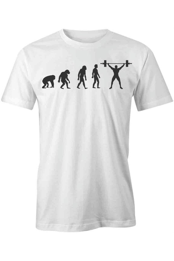 Evolution Fitness Man T-Shirt | Motivational Workout White Tee Gift