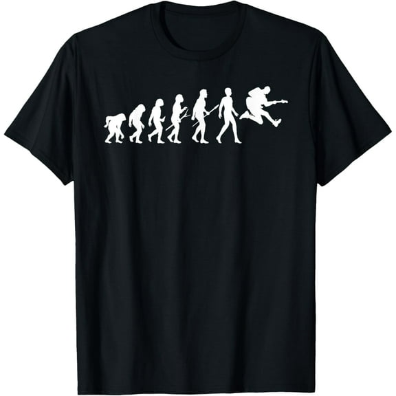 Evolution Guitar Player Guitarist Rock Musician T-Shirt men and women can wear, black, white, gifts