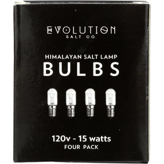 Evolution Himalayan Salt Lamp Bulbs, 15W Warm White Decorative Light Bulbs, 4 Pack