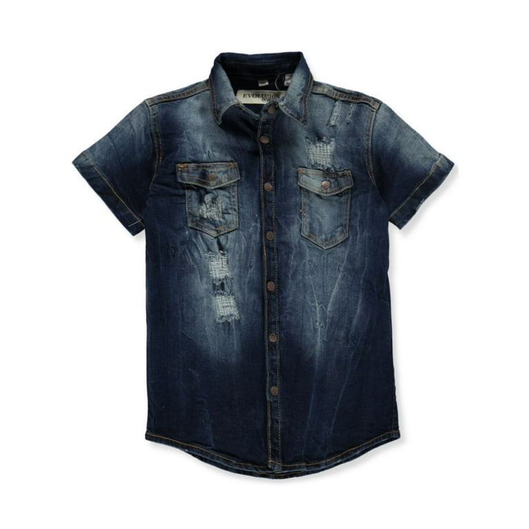 boys blue jean shirt