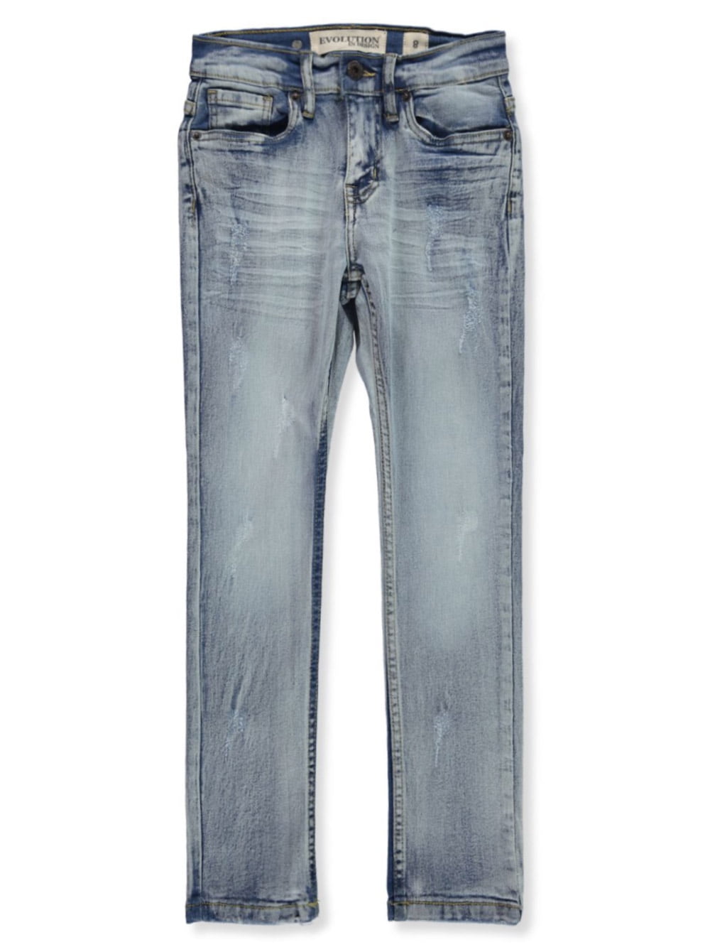 Evolution In Design Boys' Distressed Jeans - Ice Blue, 10 (Big Boys ...