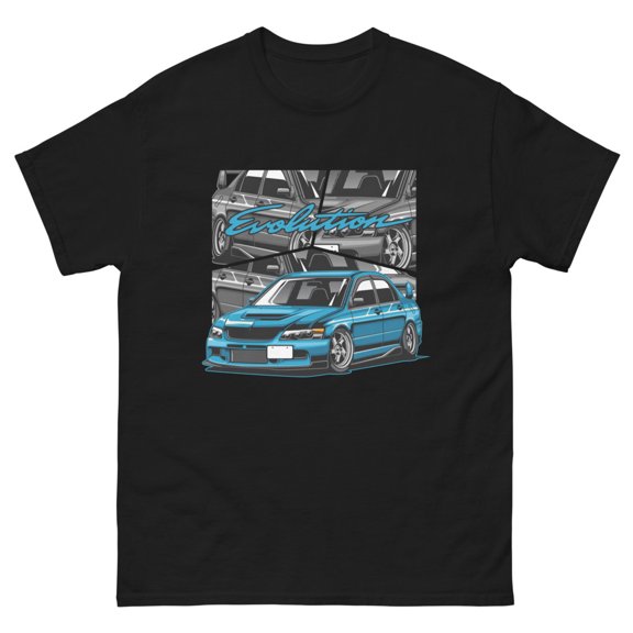 Evolution JDM drift king rally import t-shirt (Black, L)
