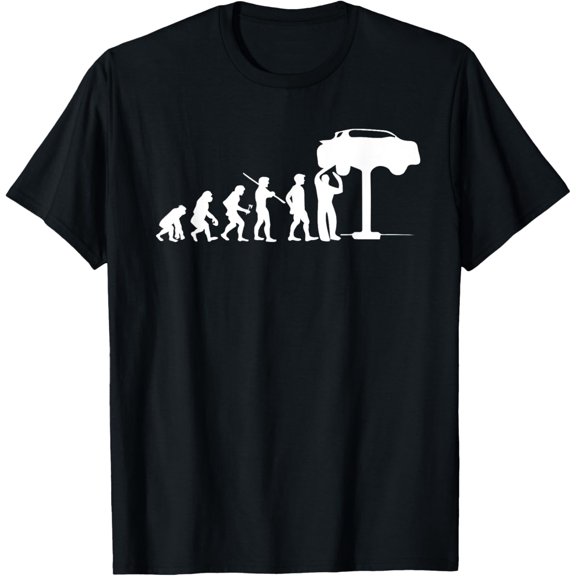 Evolution Mechanic Funny Automotive Technician Gift T-ShirtMen and women can wear, black T-shirts, gifts. Age: M,L，XL 2XL, 3XL, 215XL