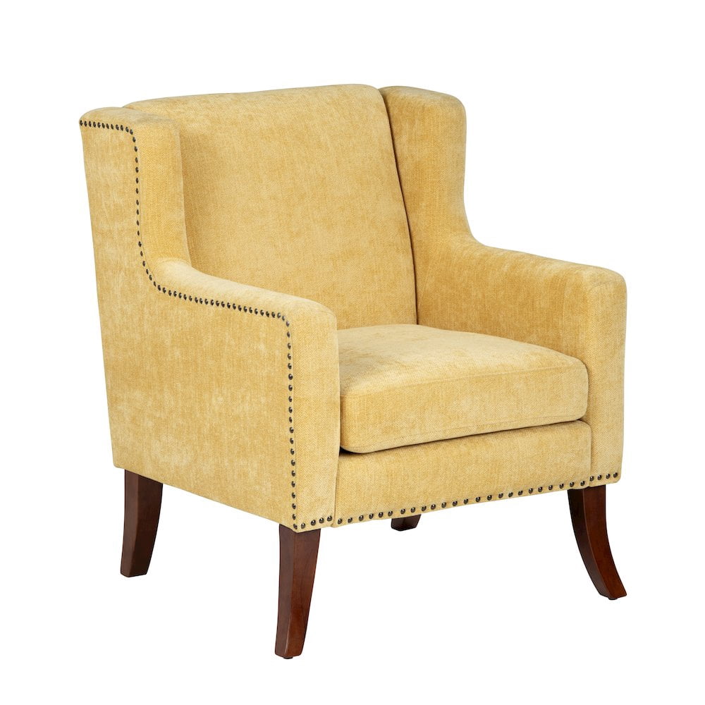 Paper Evolution Chair Evolution Mustard Yellow Upholstered Accent Chair - Walmart.com