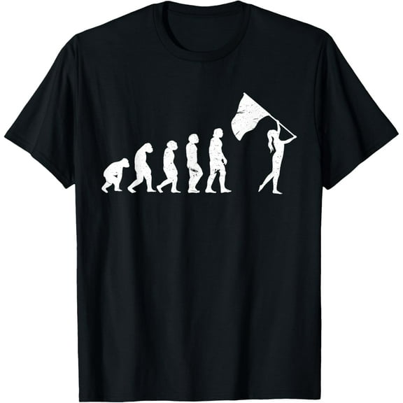 Evolution Of A Color Guard - Colorguard T-Shirt men and women can wear, black, white, gifts