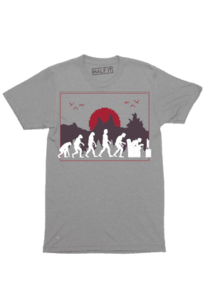 Evolution Of Man But Ending Up Playing Videogames Funny Gamer Men's T-Shirt