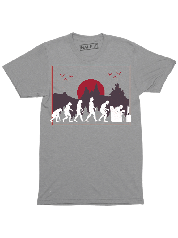 Evolution Of Man But Ending Up Playing Videogames Funny Gamer Men's T-Shirt