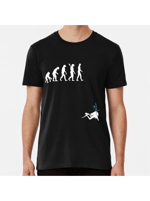 Evolution Of Man Funny Scuba Diving Size S to 5XL Made in the USA T-Shirt