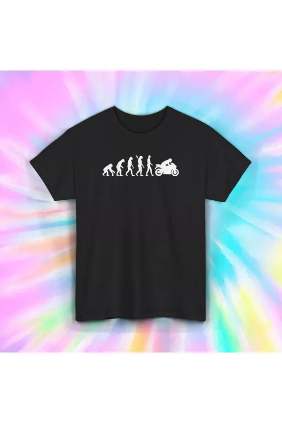 Evolution Of Man To Motorcycles Biker T-Shirt Gift Unisex Tee