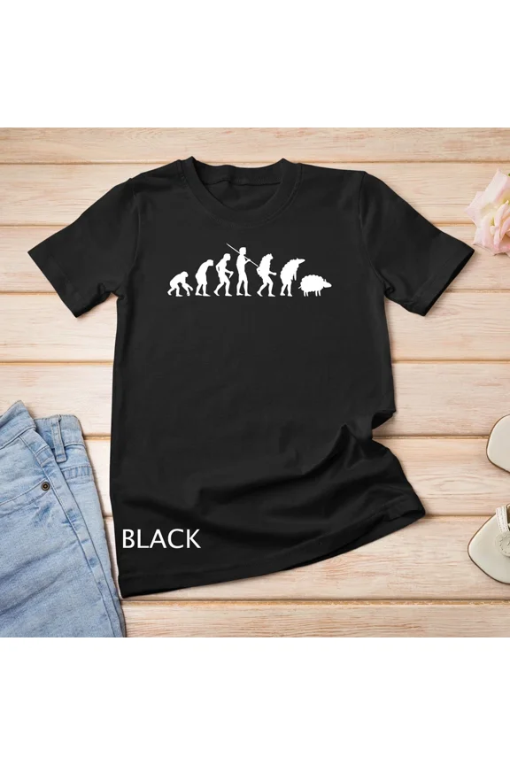 Evolution Of Man To Sheep Funny Wake Up Conspiracy Graphic Tee Shirt,for unisex up to 5XL