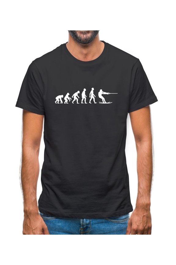 Evolution Of Man Waterski Mens T-Shirt