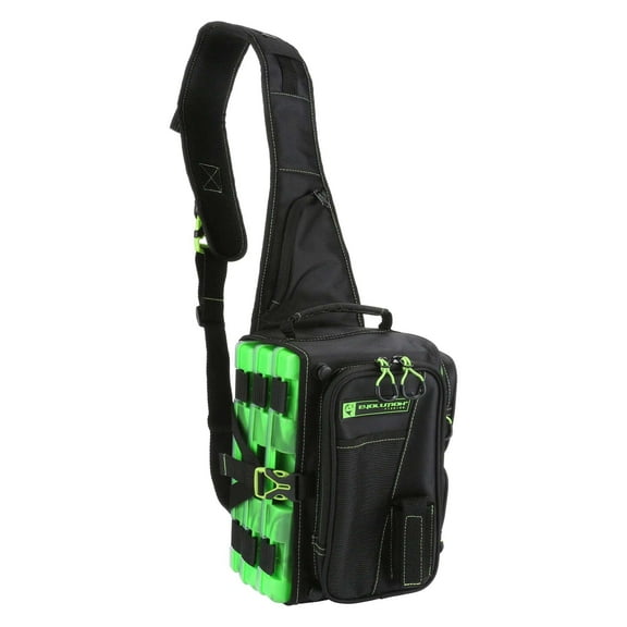 Evolution Outdoor S36004-EV Drift Gree/Black Fishing Tackle Sling Bag w/ Trays