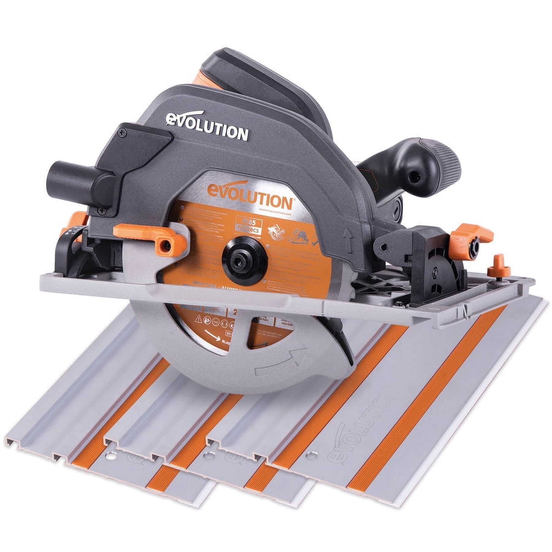 Evolution Power Tools 7-1/4-Inch, 15 Amp, Multi-Material Circular Track Saw with Track, R185CCSX