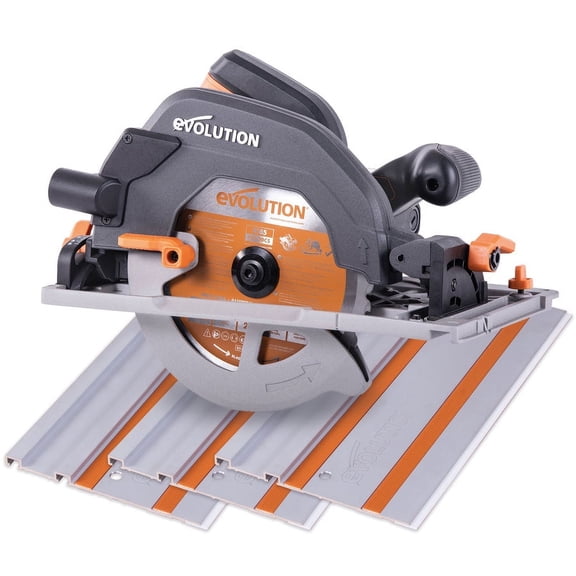 Evolution Power Tools 7-1/4-Inch, 15 Amp, Multi-Material Circular Track Saw with Track, R185CCSX