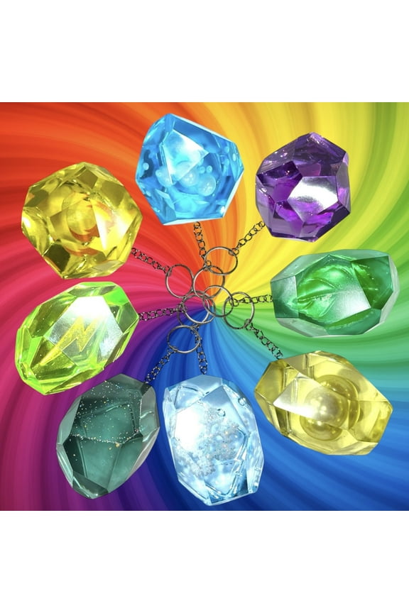 Evolution Stone Keychain Set of 8 - TCG, Resin Prop, Custom Gift, Collectibles, Anime Fashion