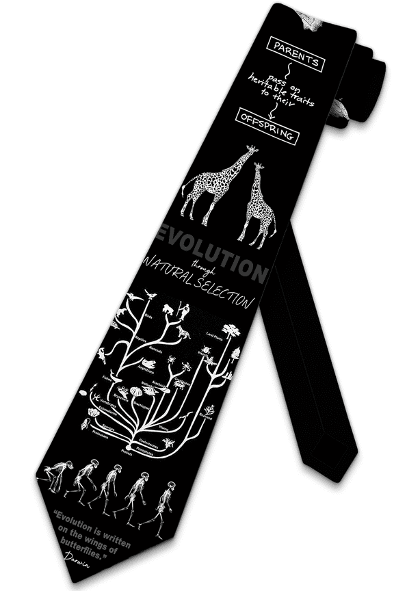 Evolution Ties Darwin Neckties Science Tie Animal Necktie by Three Rooker
