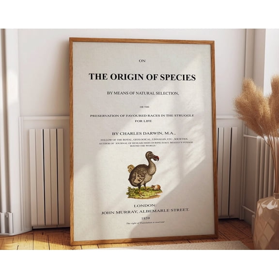 Evolution Unveiled: Stunning Charles Darwin Poster Title Page Replica Perfect Gift For Science Enthusiasts And Nature Lovers Wall Art, Modern Wall Decor, 8x12 UNFRAMED