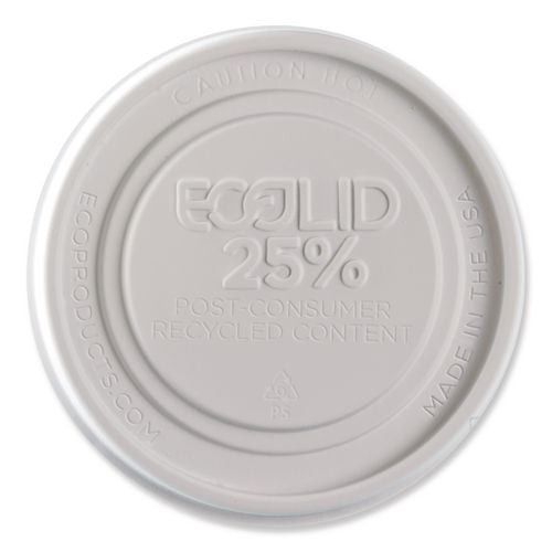 Evolution World EcoLid 25% Recycled Food Container Lid, Fits 12 to 32 oz Containers, White, Plastic, | Bundle of 2