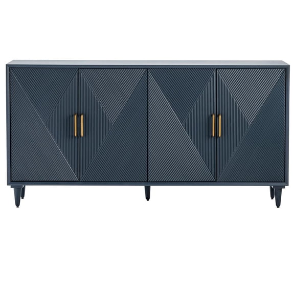 Evolution by Crestview Collection Arvada 4 Door Wood Sideboard in Blue