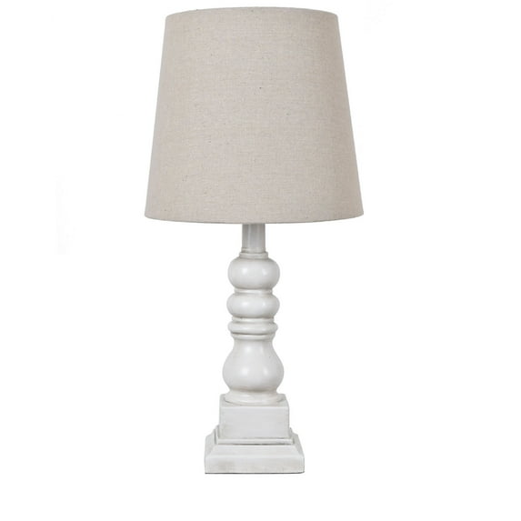 Conrad 18.5" Distressed White Resin Table Lamp