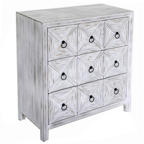Evolution by Crestview Collection Rebecca Three Drawer Wood Cabinet in White