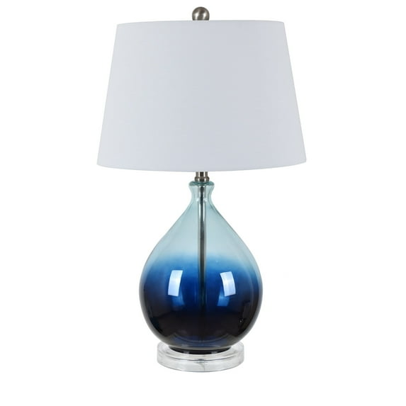 Evolution by Crestview Collection Tasia 17" Blue Ombre Glass Table Lamp - 25.5"H x 15"Rnd