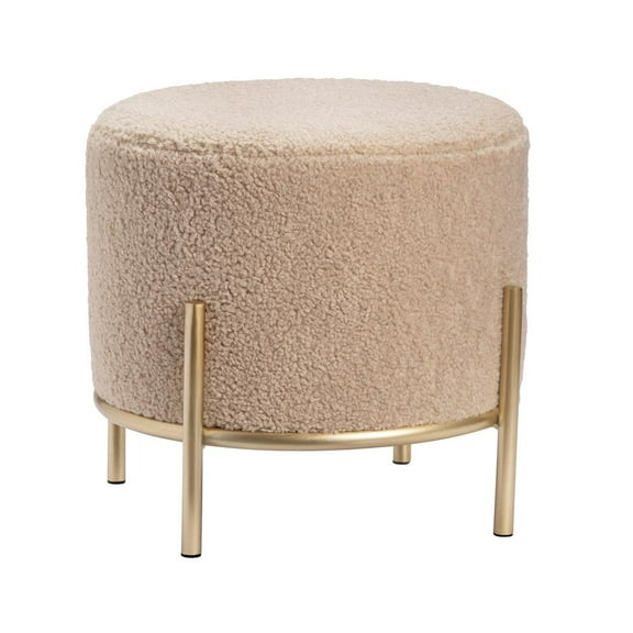 Evolution by Crestview Collection Zanella Sherpa Stool in Cream
