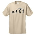 thumbnail image 1 of Evolution from a Monkey to a Man, Stop Following me Short Sleeve T-shirt-tan-XXL, 1 of 4