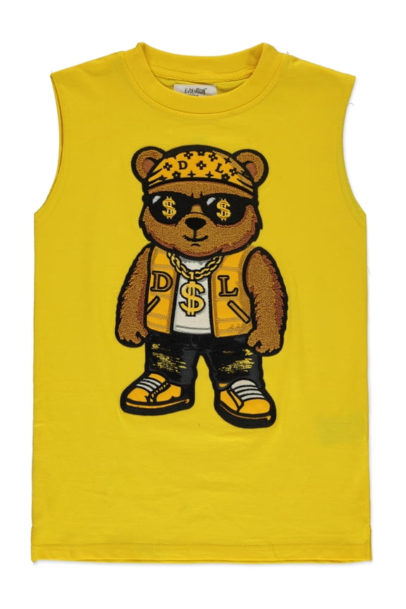 Boys' Bear Muscle Tank Color: yellow Size: 2t