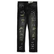 EVOLUTION IN DESIGN Boys' Rip Jeans Color: black/yellow Size: 4