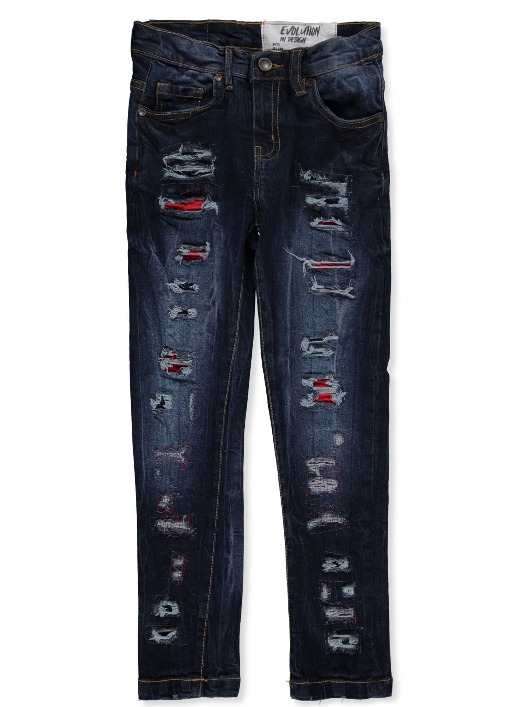 Evolution in Design Boys' Rip Jeans Color: blue/red Size: 10 - Walmart.com