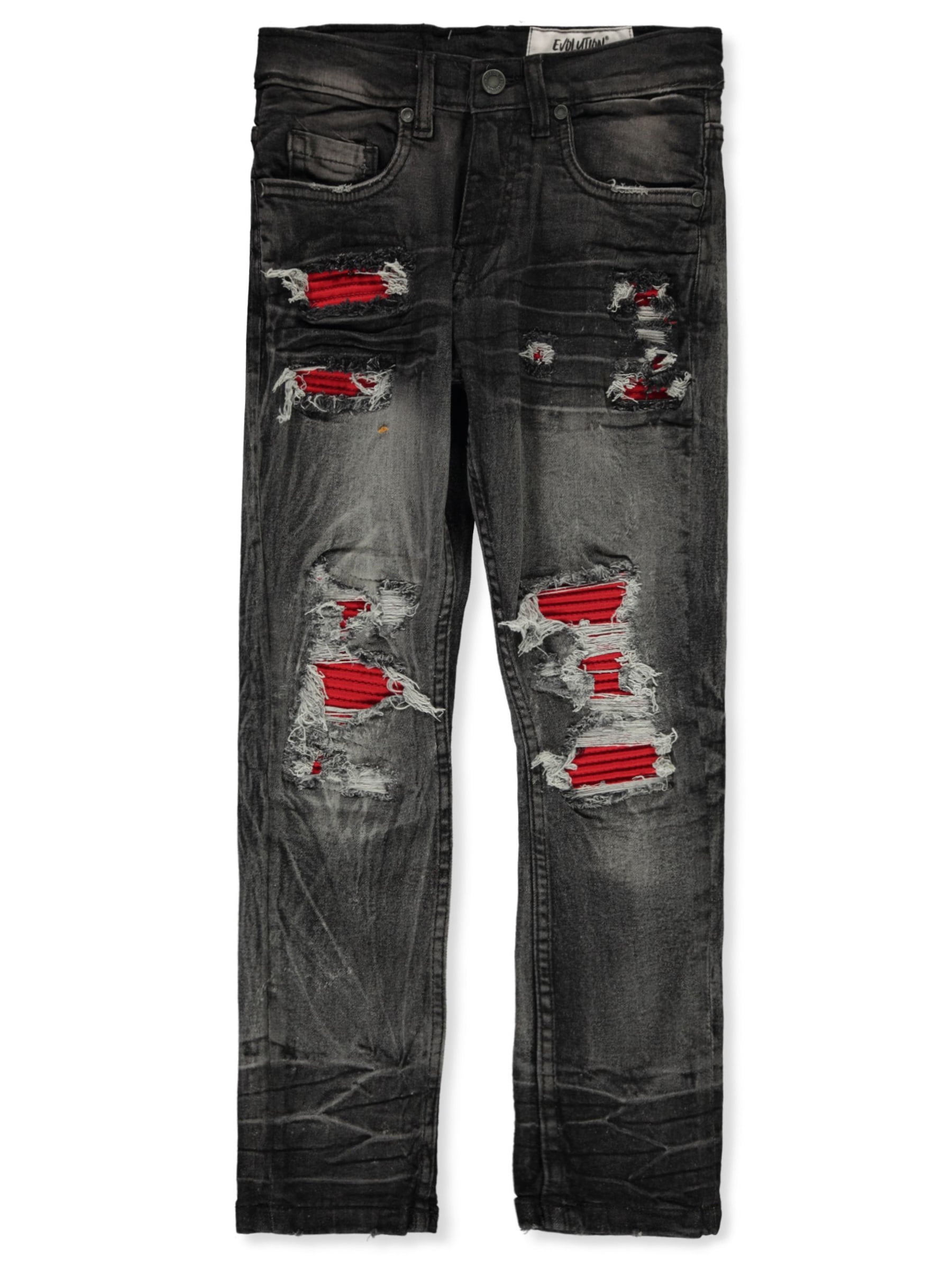 Evolution in Design Boys' Skinny Jeans - white/black/red, 14 (Big Boys ...