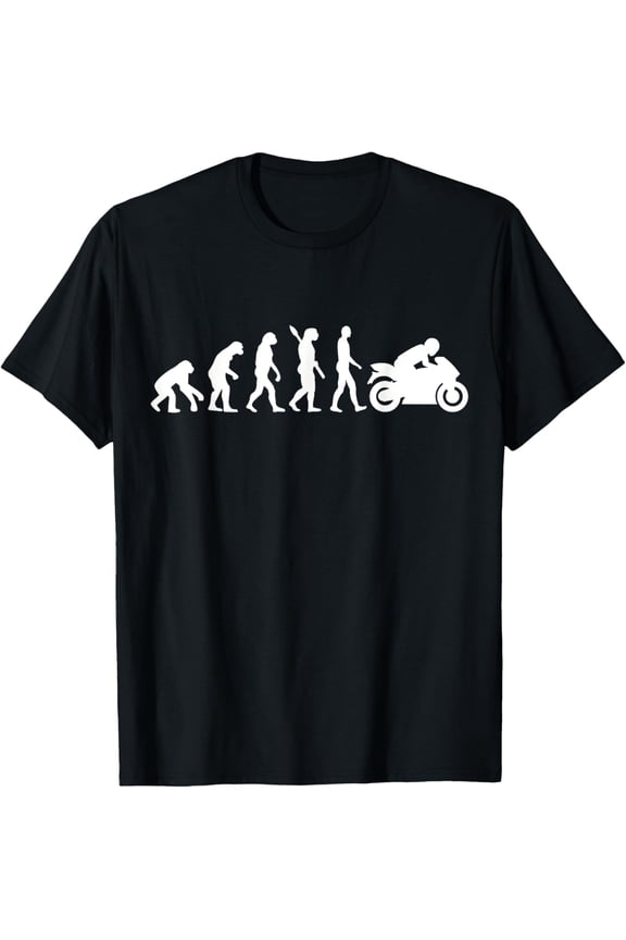 Evolution motorcycle T-Shirt men and women can wear, black, white, gifts