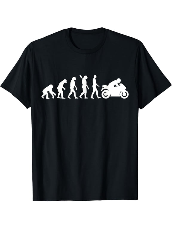 Evolution motorcycle T-Shirt men and women can wear, black, white, gifts
