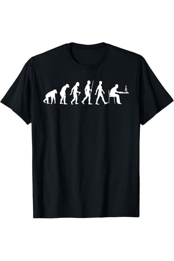 Evolution of Man Computer Programmer Funny Geek Lover IT T-Shirt men and women can wear, black, white, gifts
