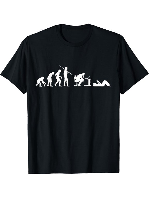 Evolution of Man Funny Geek Humor T-Shirt Mens Womens Kids