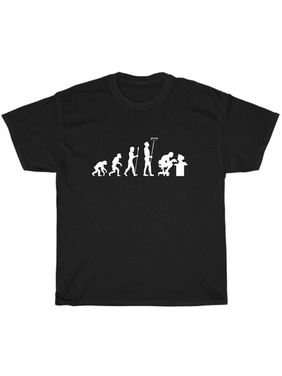 Evolution of Man T-Shirt Mens Monkey to Modern Man Funny Tee Gift Cotton S-5XL